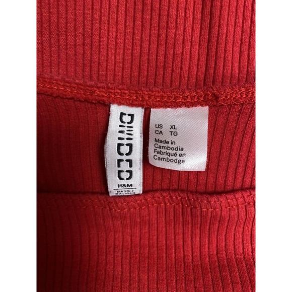 H&M Red Ribbed Sleeveless Blouse - Picture 6 of 7